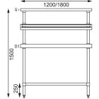 Vogue RVS werktafel met wandplanken groot