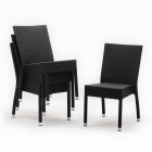 Bolero polyrotan stoelen antraciet (4 stuks)