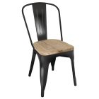 Bolero stalen stoelen met houten zitting zwart (4 stuks)