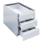 Gastro M RVS ladeblok met 3 laden voor onderbouw 45x58x55cm