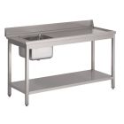 Gastro M RVS spoeltafel 1 spoelbak links 140x70cm