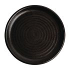 Olympia Canvas ronde borden met smalle rand zwart 18cm