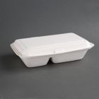 Fiesta Compostable composteerbare bagasse voedseldozen 2 compartimenten (200 stuks)