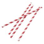 Fiesta Compostable composteerbare papieren rietjes 210mm rood-wit  Individueel verpakt (250 stuks)
