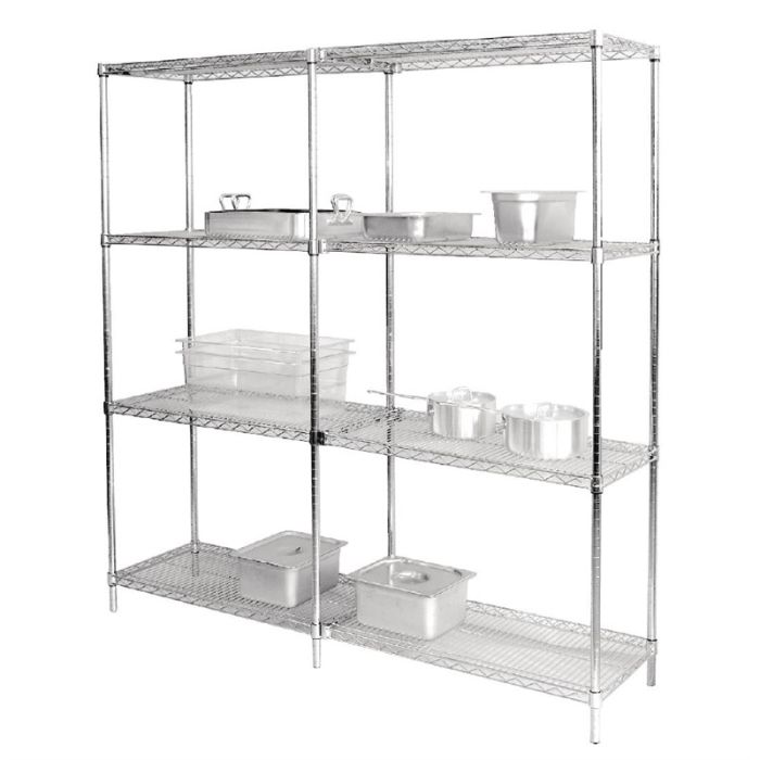 Vogue chroom schappen voor Vogue voorraadrekken 122x45,7cm