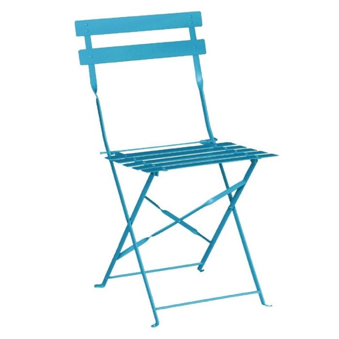 Bolero stalen opklapbare stoelen turquoise (2 stuks)