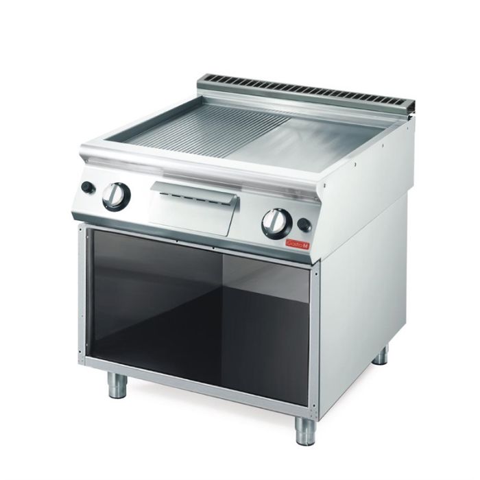 Gastro M 700 plus gas bakplaat GM70/80 FTRGS 2/3 glad 1/3 geribbeld