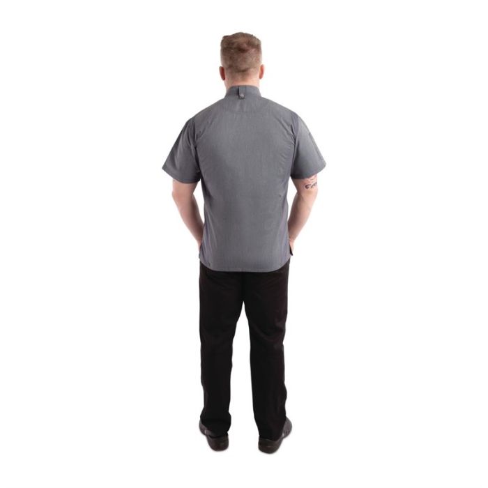 Chef Works Urban Springfield unisex koksbuis met rits korte mouw inktblauw L