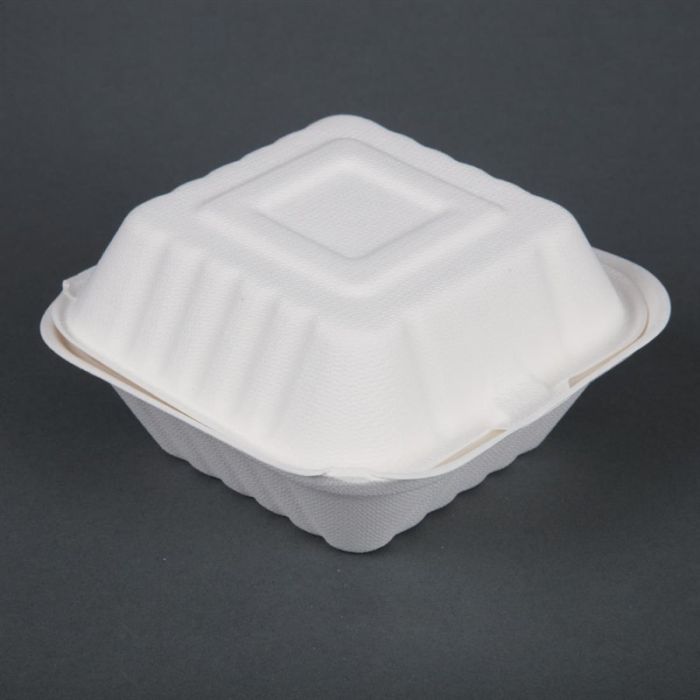 Fiesta Compostable composteerbare bagasse hamburgerbakjes 14,6cm