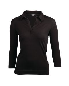 Uniform Works dames T-shirt met V-hals zwart M