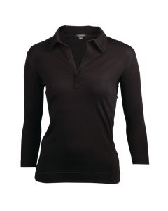Uniform Works dames T-shirt met V-hals zwart S