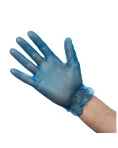 Hygiplas vinyl handschoenen blauw gepoederd M