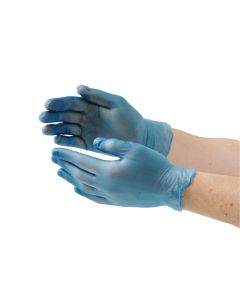 Hygiplas vinyl handschoenen blauw gepoederd S