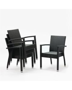 Bolero polyrotan stoelen met armleuning antraciet (4 stuks)