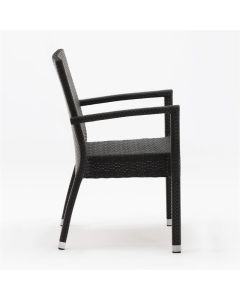 Bolero polyrotan stoelen met armleuning antraciet (4 stuks)