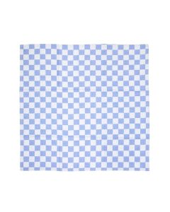 Vogue theedoek blauw geblokt