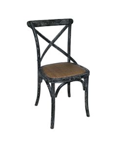 Bolero houten stoel met gekruiste rugleuning black wash