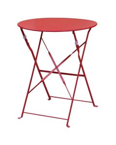 Bolero ronde stalen opklapbare tafel rood 59,5cm