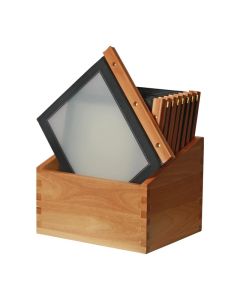 Securit menumappen set met houten box A4 zwart