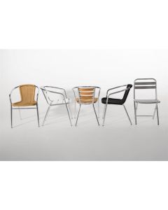 Bolero aluminium en polyrotan stoelen zwart (4 stuks)