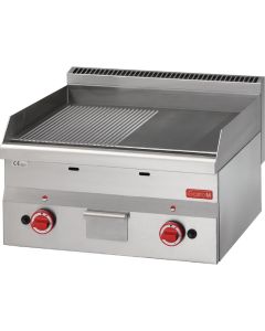 Gastro M 600 gas bakplaat 60/60 FTRG 2/3 glad 1/3 geribbeld