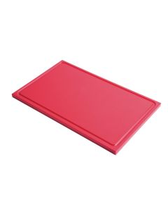 Gastro M GN1/1 HDPE snijplank met sapgeul rood