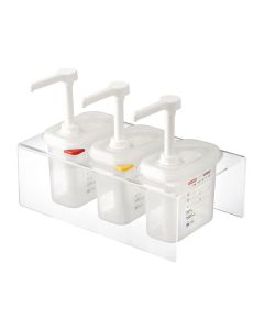 Araven set van 3 sausdispensers GN 1/9 transparant 1,5L