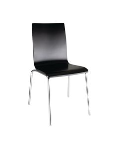 Bolero stoel met vierkante rug zwart - 4 stuks