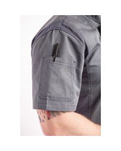 Chef Works Urban Springfield unisex koksbuis met rits korte mouw inktblauw L
