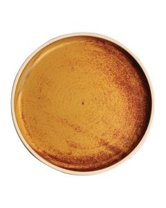 Olympia Canvas platte ronde borden roestoranje 18cm
