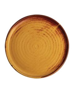 Olympia Canvas ronde borden met smalle rand roestoranje 26,5cm