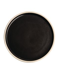 Olympia Canvas platte ronde borden zwart 25cm
