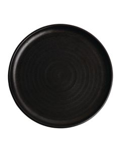 Olympia Canvas ronde borden met smalle rand zwart 26,5cm