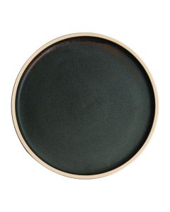 Olympia Canvas platte ronde borden donkergroen 25cm