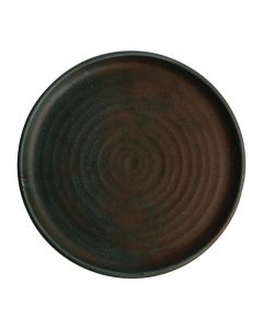Olympia Canvas ronde borden met smalle rand groen 26,5cm