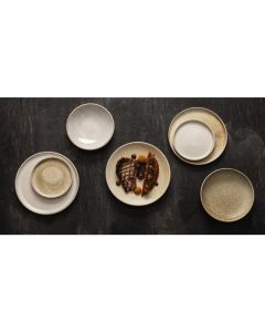 Olympia Canvas platte ronde borden crème 18cm