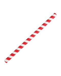 Fiesta Compostable rood/wit gestreepte papieren smoothierietjes 21cm