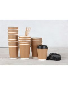 Fiesta Recyclable koffiebekers dubbelwandig kraft 225ml (25 stuks)