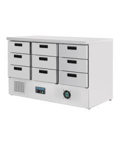 Polar G-serie koelwerkbank met 9 lades 368L