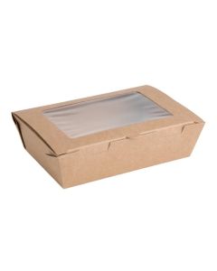 Fiesta Compostable composteerbare saladebakken met PLA vensters 700ml (200 stuks)